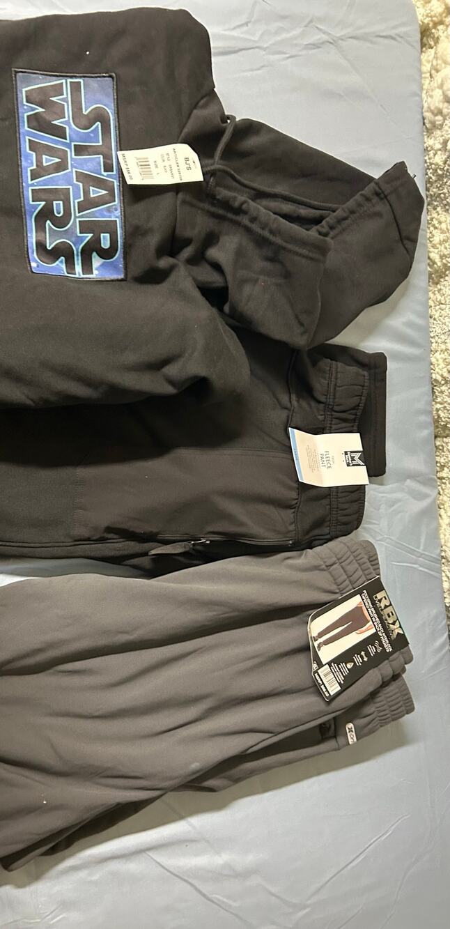 Men's Star Wars Hoodie MM Fleece RBX Joggers Lot 3pc Large NWT (MCB16)